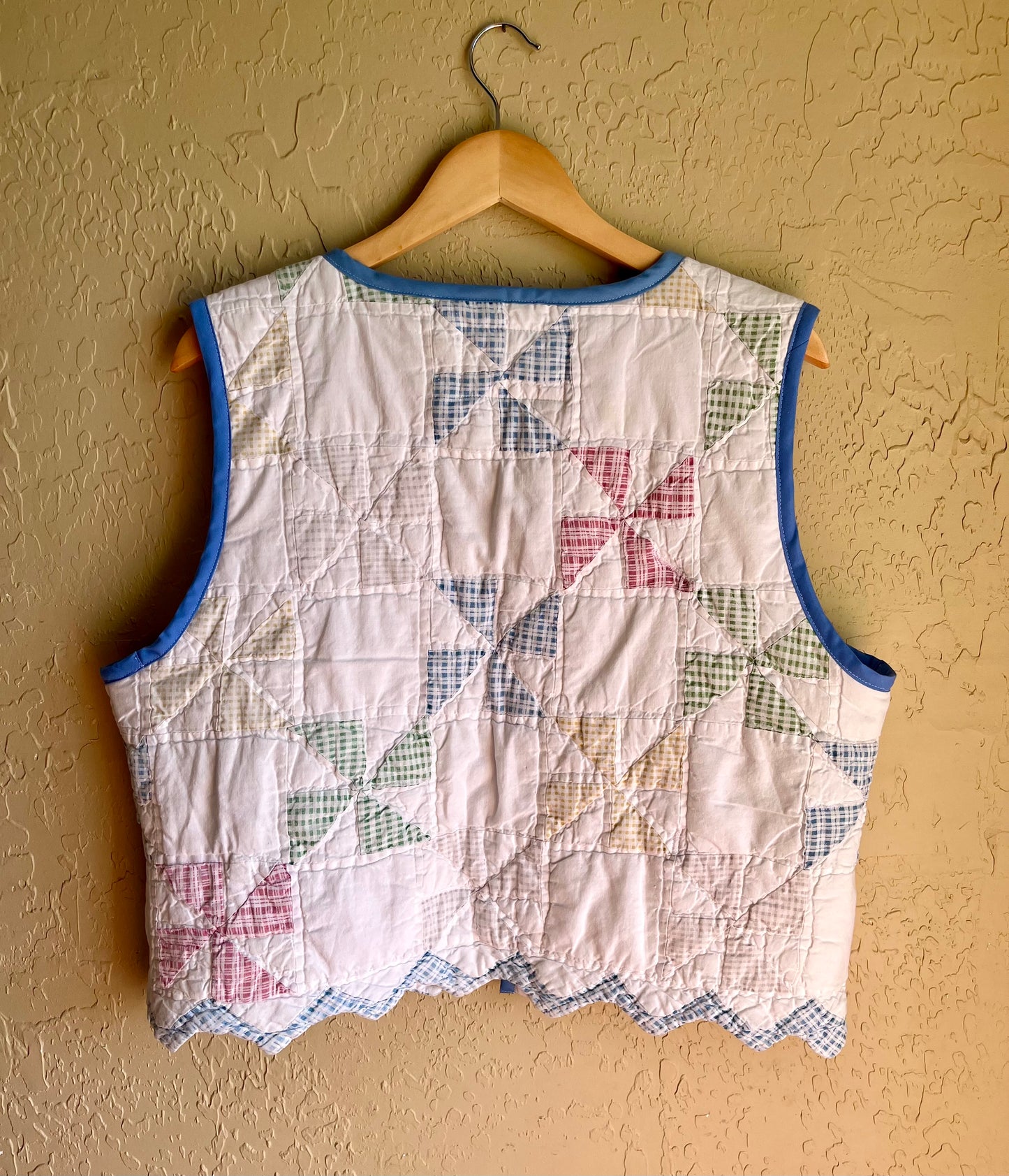 Pastel Pinwheel Quilted Vest - XL