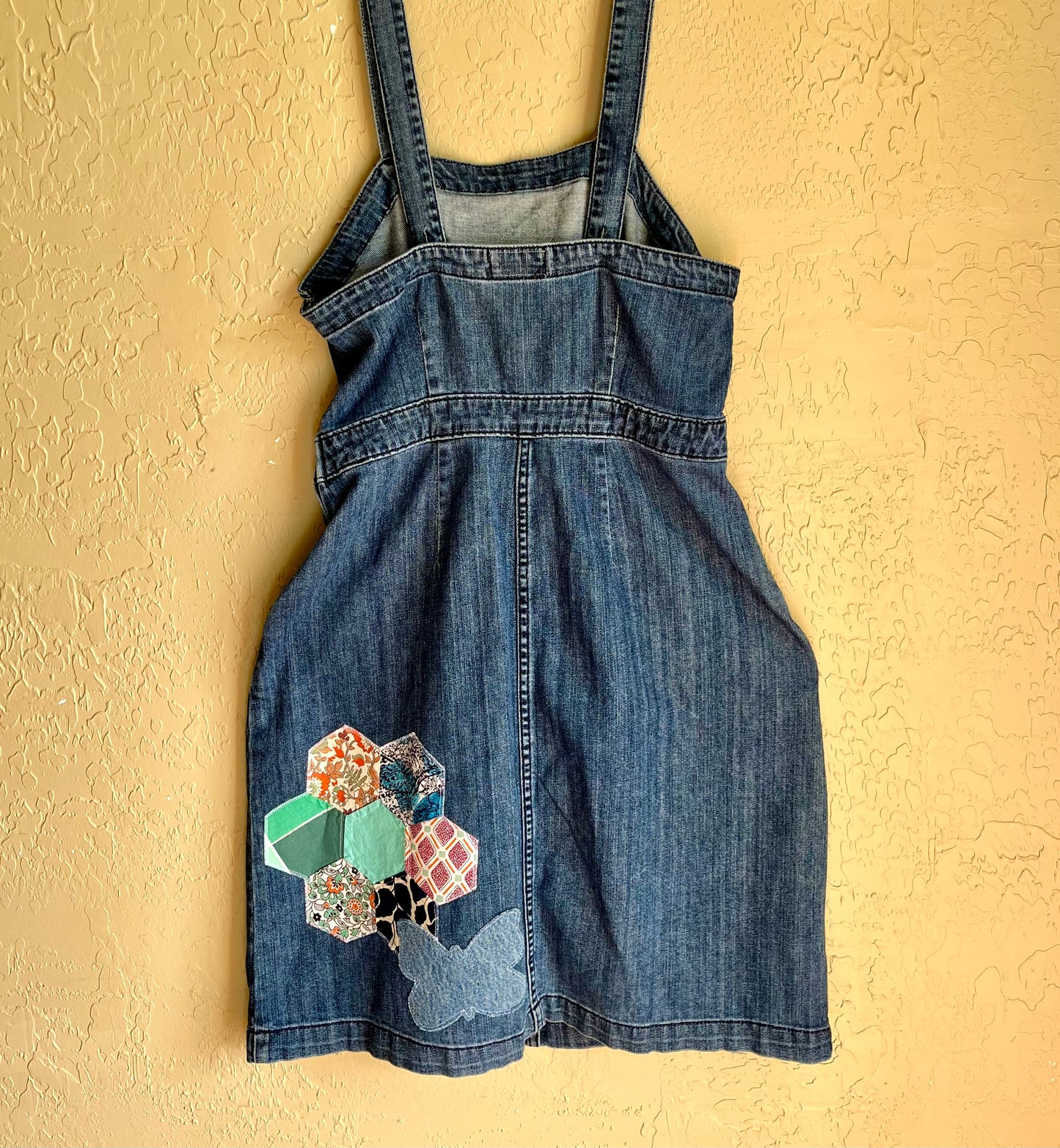 Butterfly Garden Denim Tank Dress - Medium