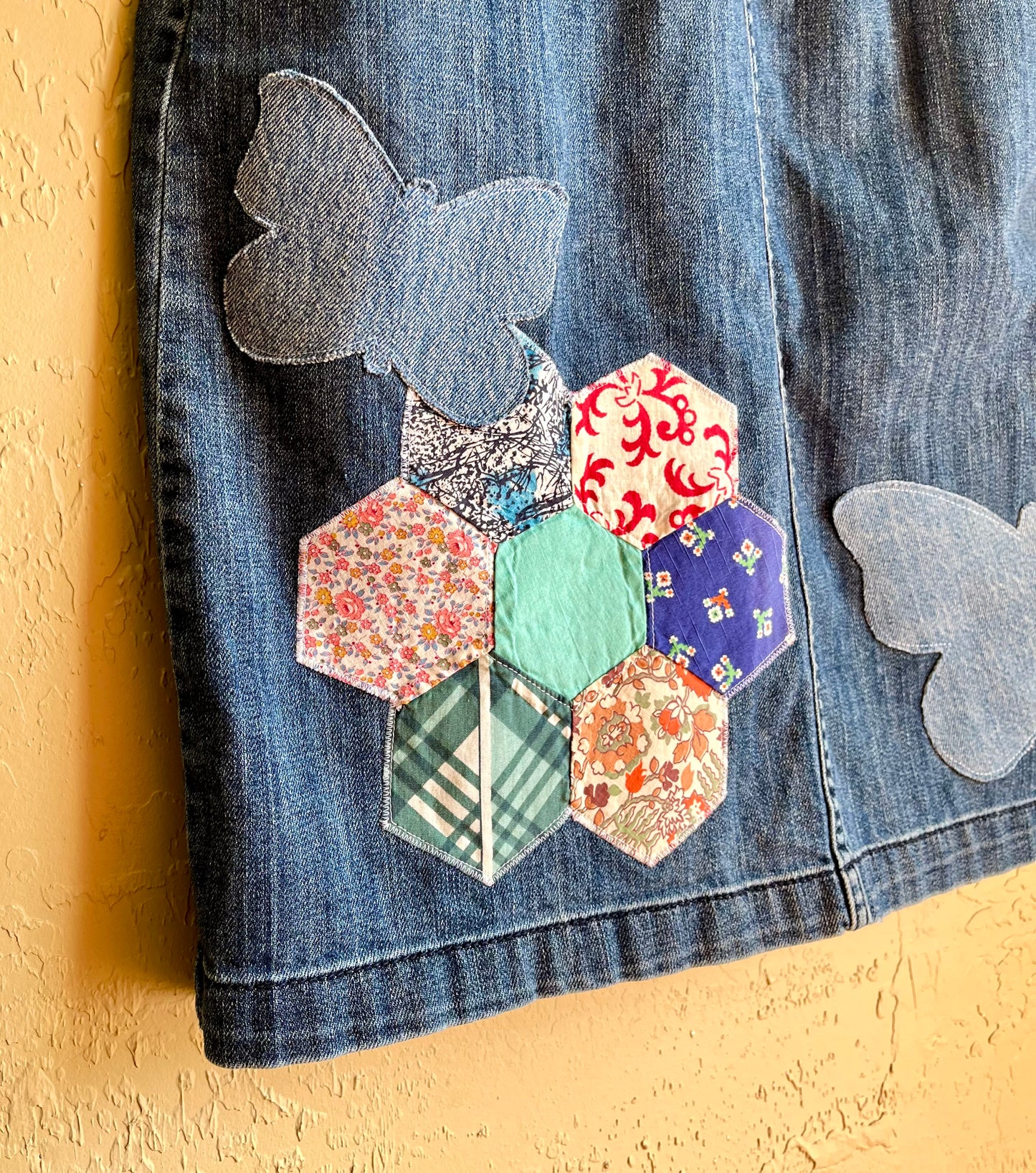 Butterfly Garden Denim Tank Dress - Medium