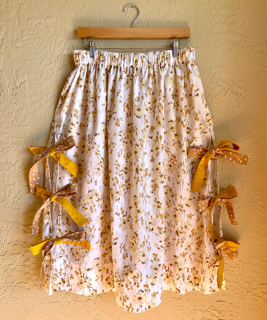 Harvest Blossom Midi Bow Skirt - Large