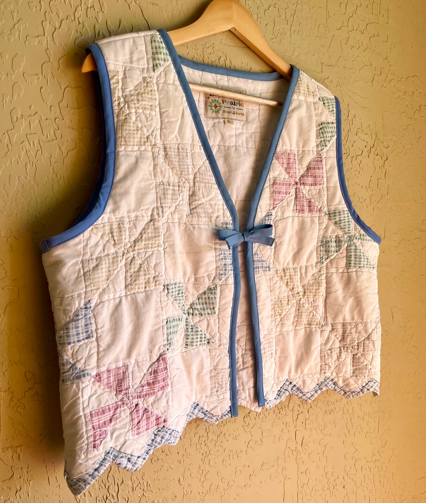 Pastel Pinwheel Quilted Vest - XL