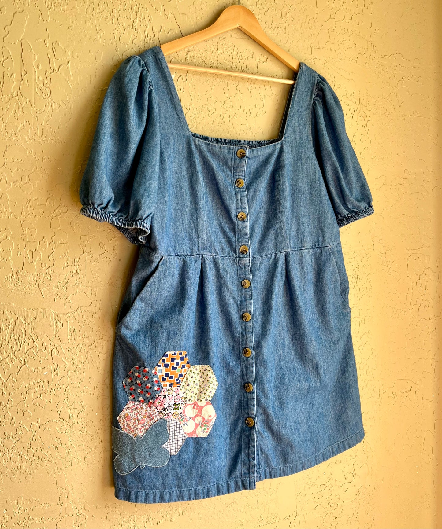 Patchwork Garden Button Front Dress - XXL
