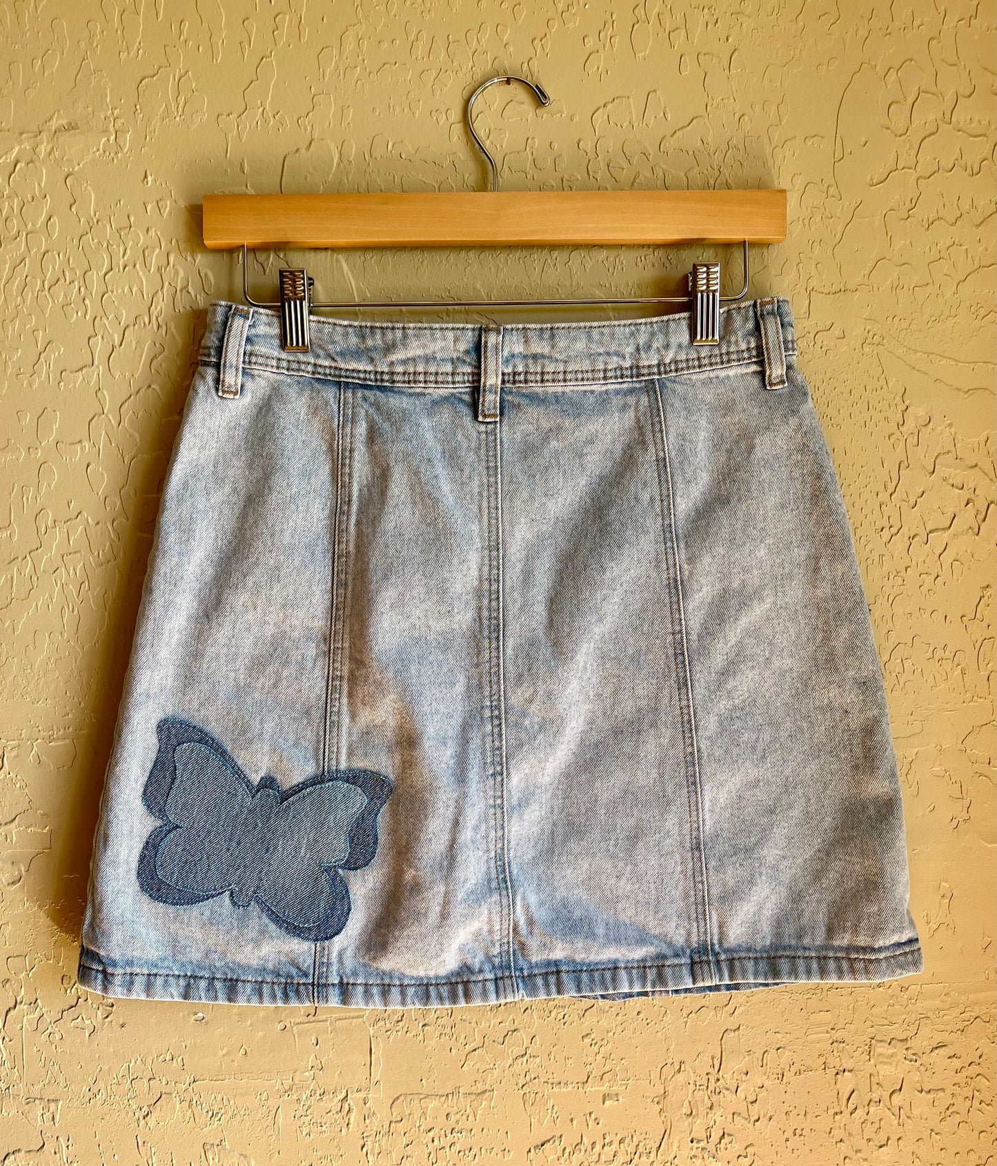 Butterfly Denim Mini Skirt - Small