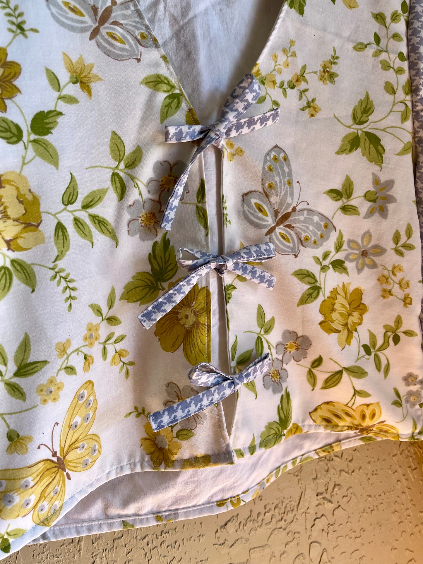 Butterfly Meadow Tie Front Top - Small