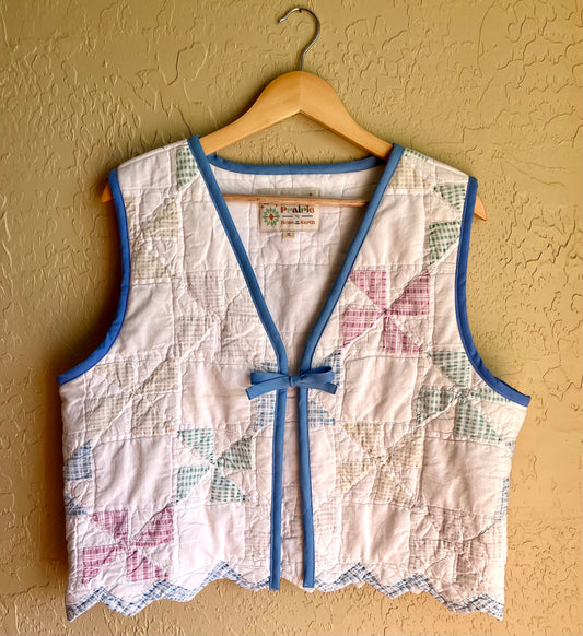 Pastel Pinwheel Quilted Vest - XL