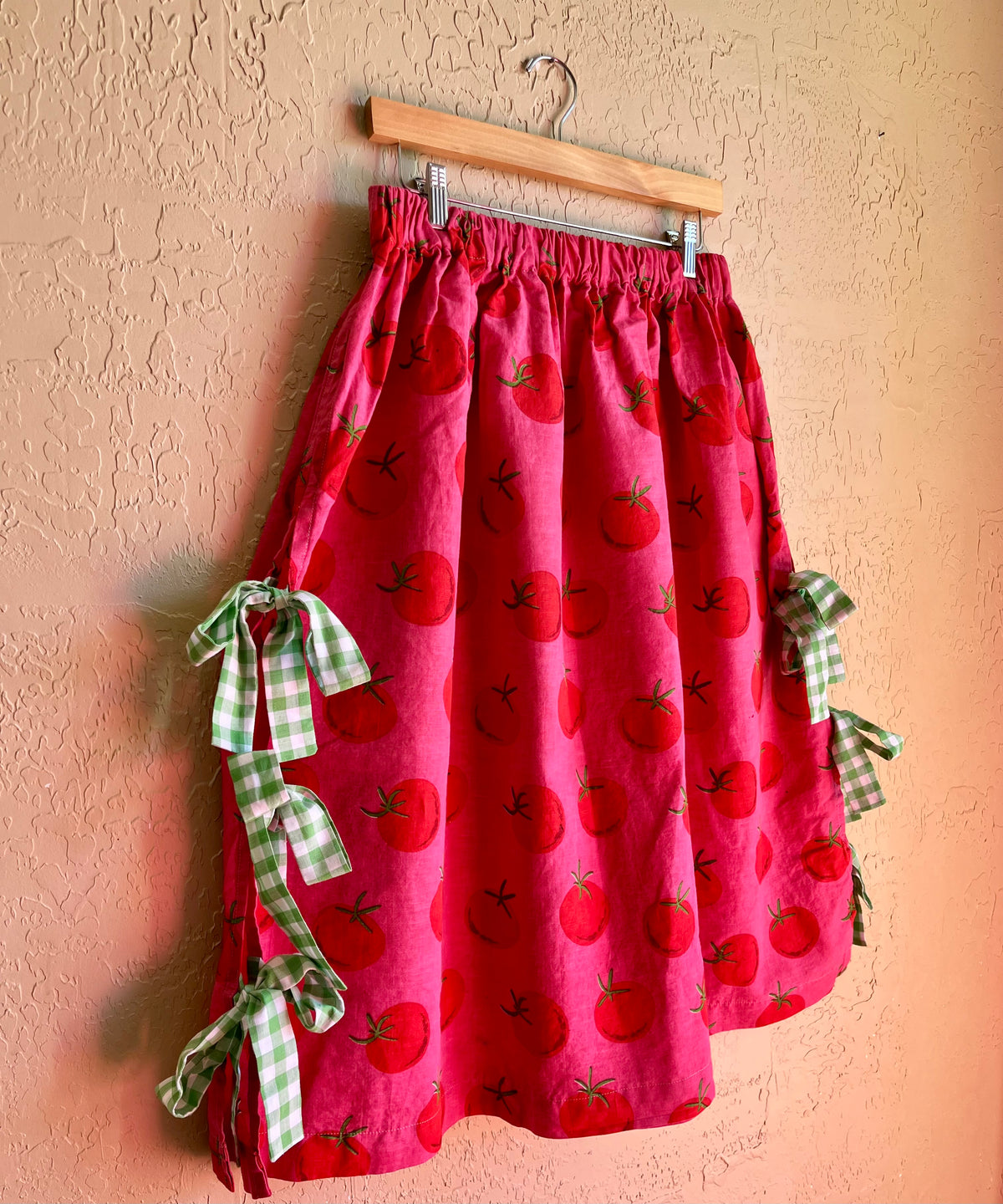Tomato Garden Midi Bow Skirt - XL