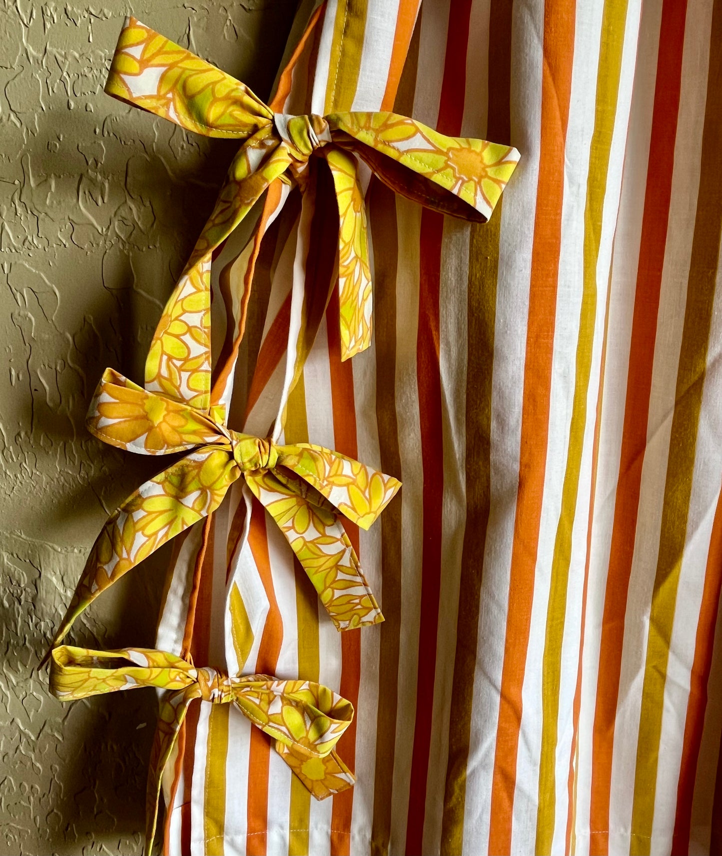 Tangerine Stripe Midi Bow Skirt - XXL