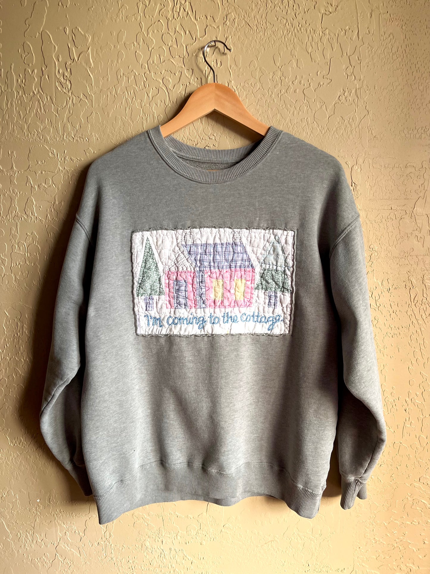 “I’m Coming the the Cottage” Embroidered Crewneck - Medium