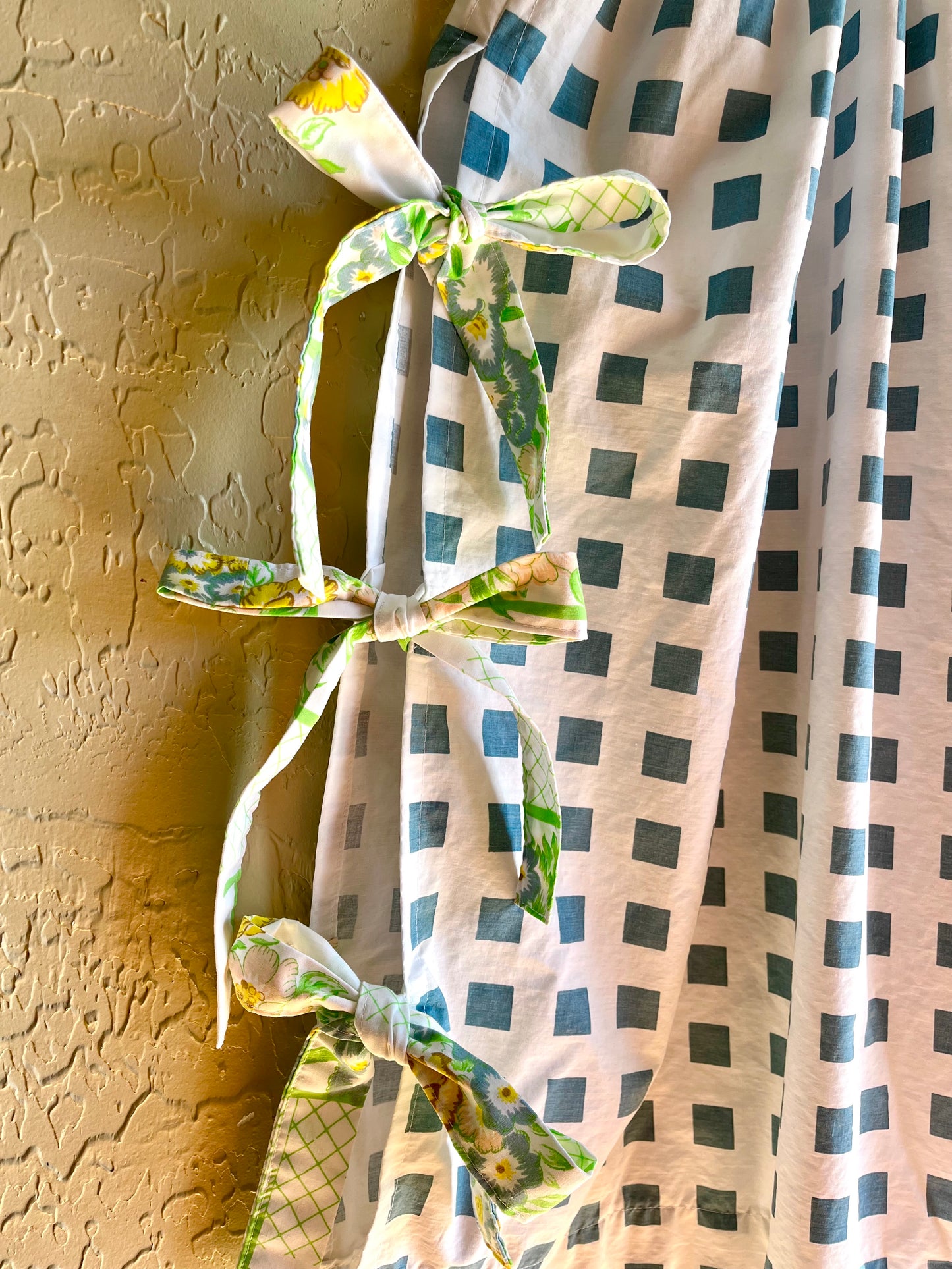 Blue Lattice Midi Bow Skirt - 3XL