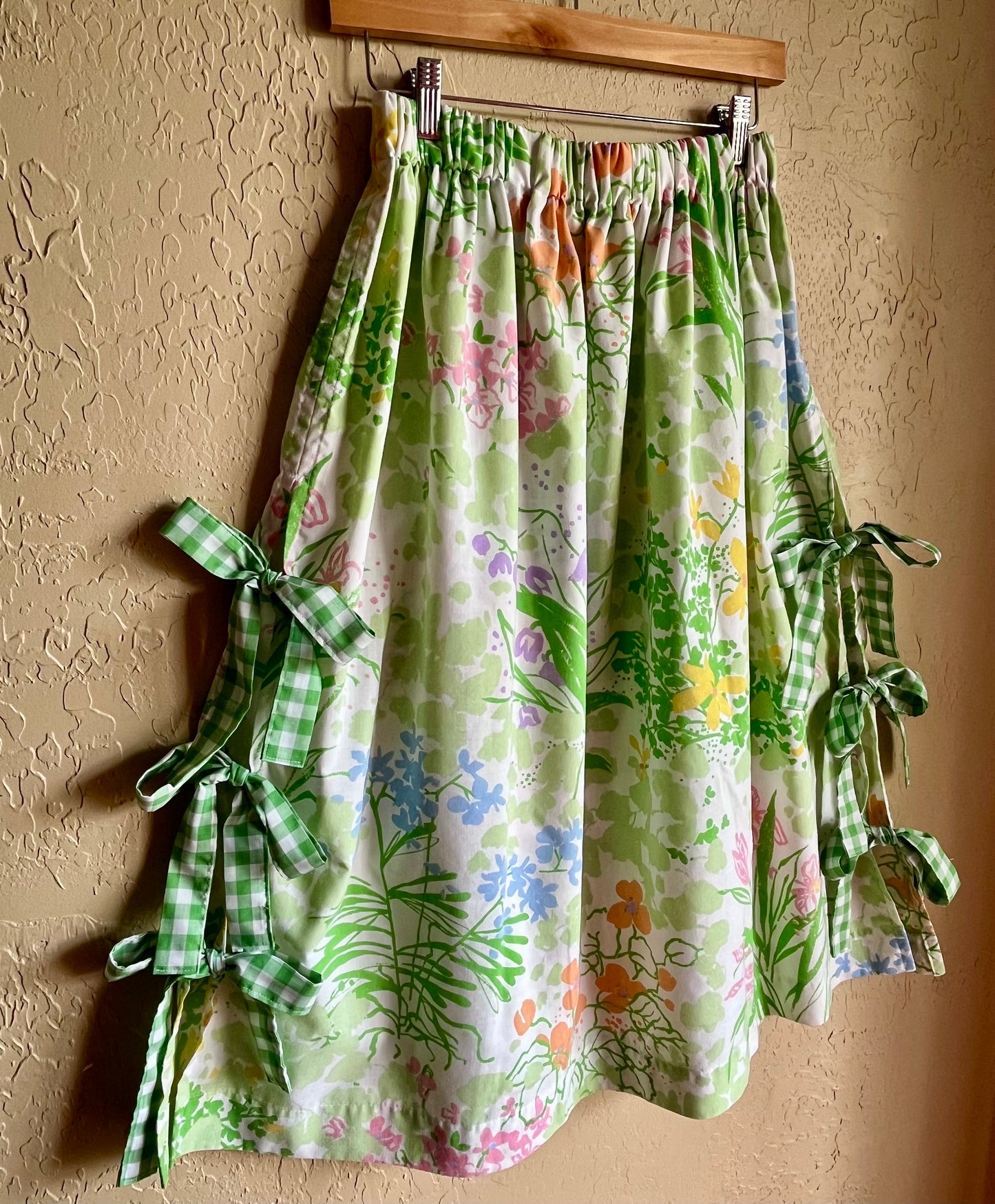 Garden Scribbles Midi Bow Skirt - Small