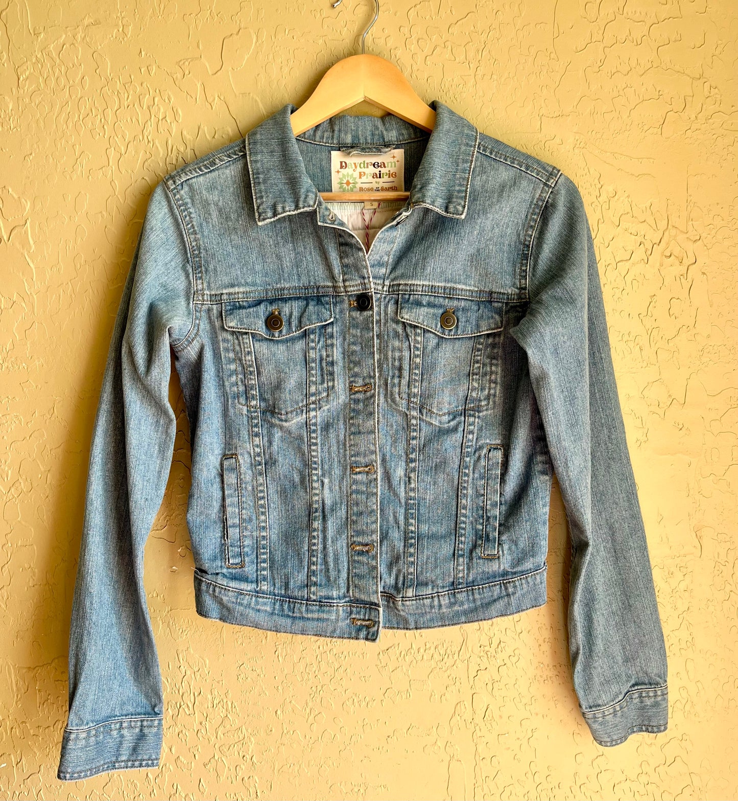 Postage Stamp Patchwork Denim Jacket - Small