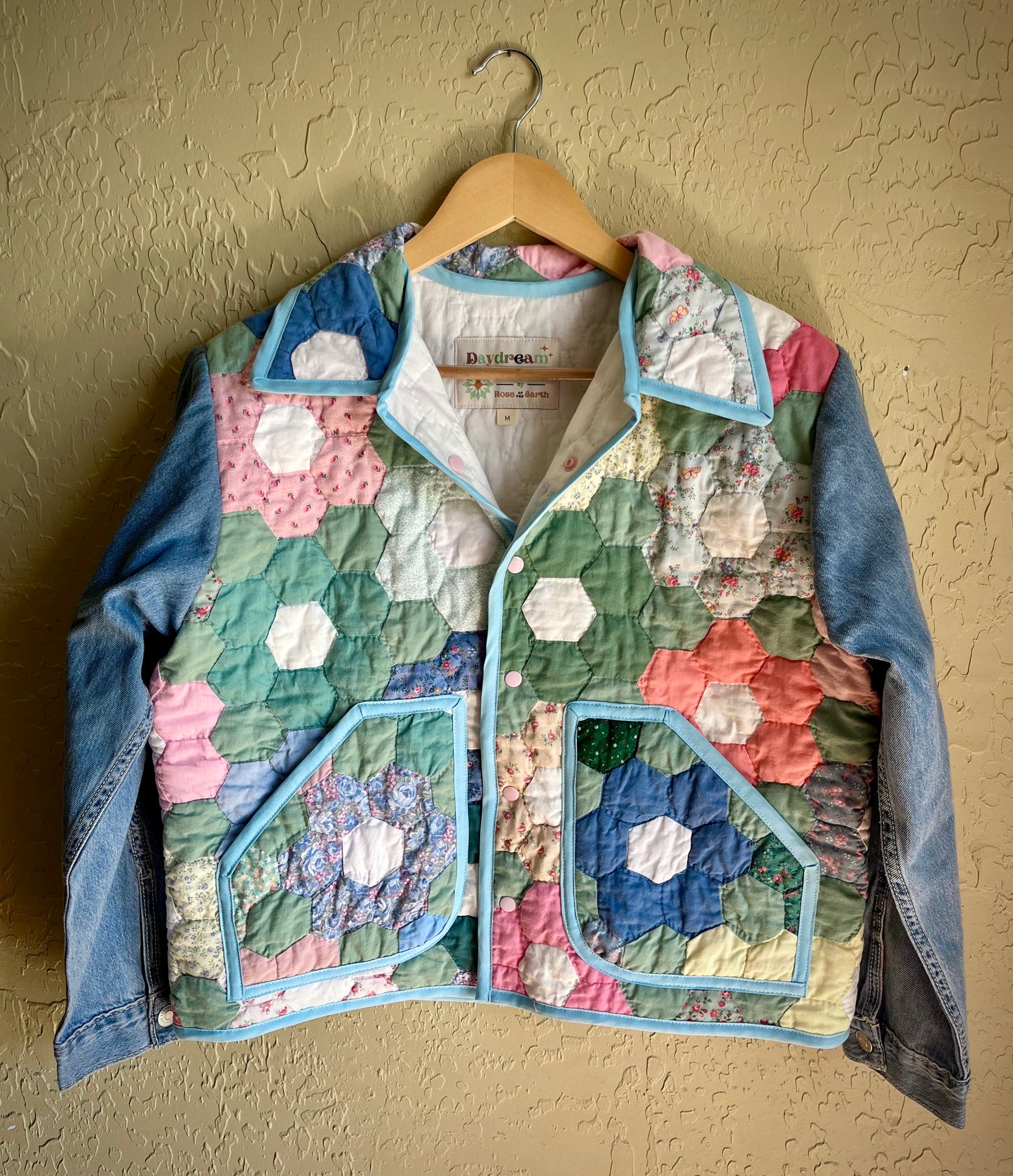 Hexi Garden Quilted Chore Coat - Medium