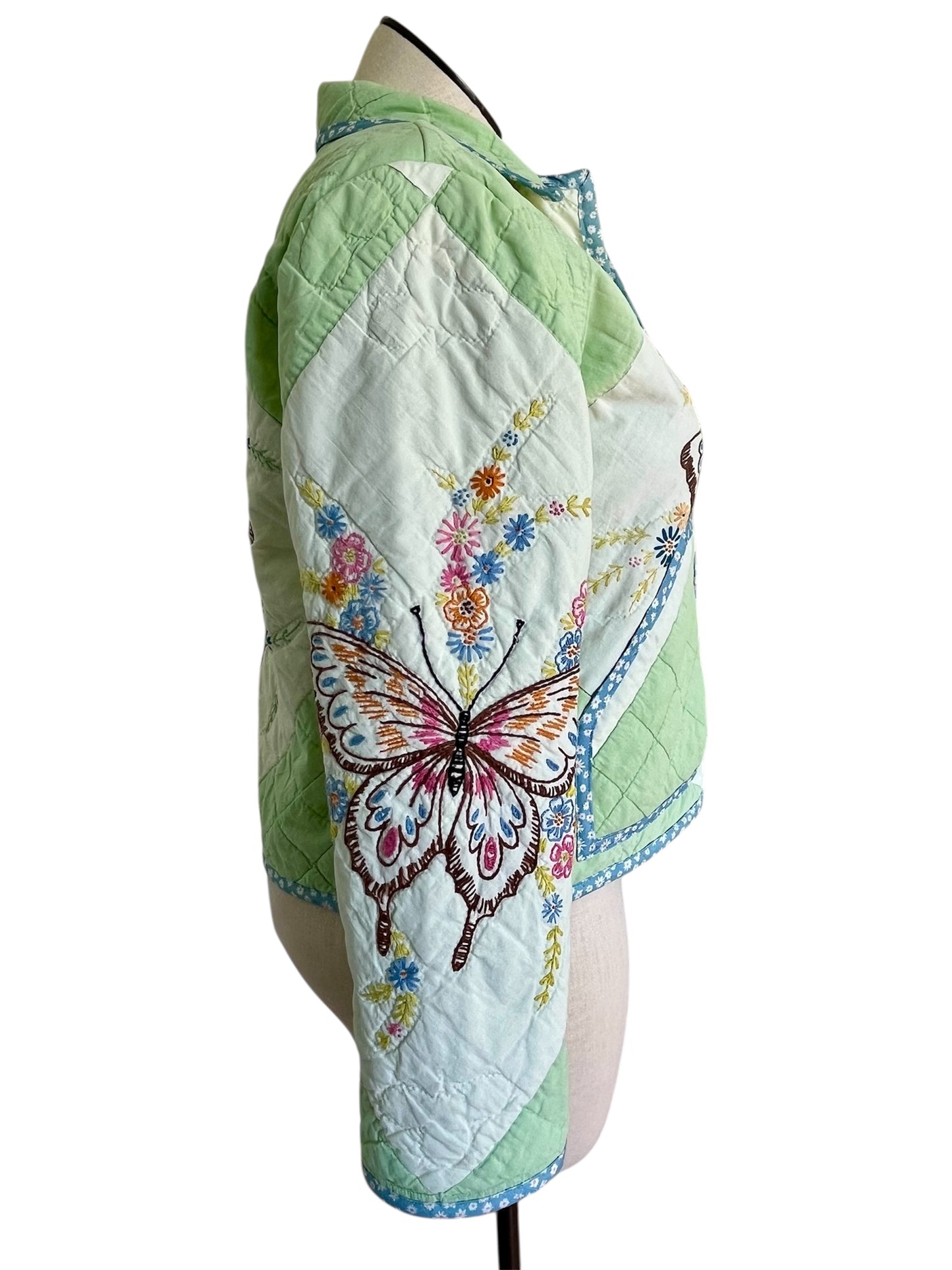 Butterfly Kisses Quilted Chore Coat - Large