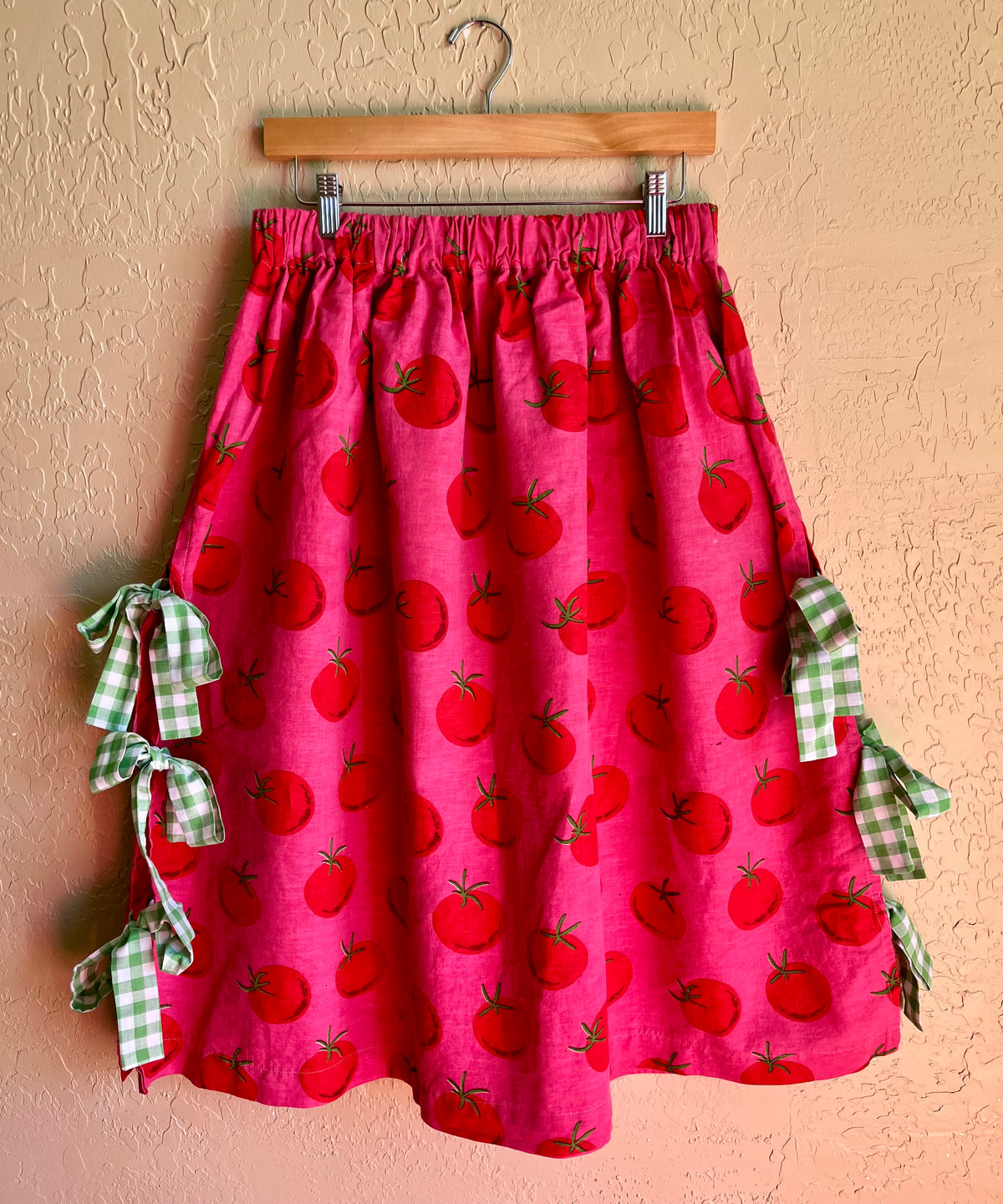 Tomato Garden Midi Bow Skirt - XL
