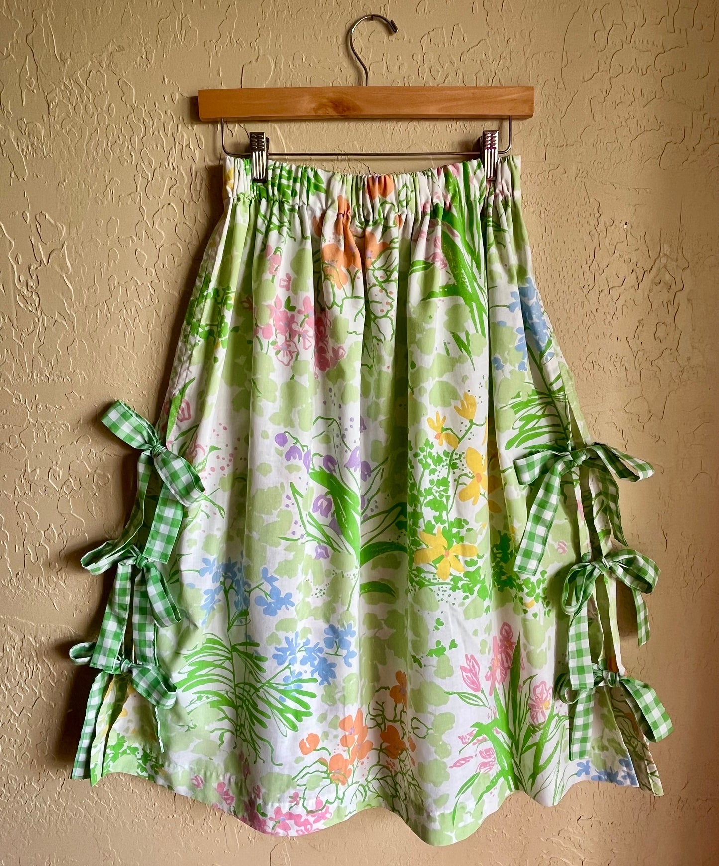 Garden Scribbles Midi Bow Skirt - Small
