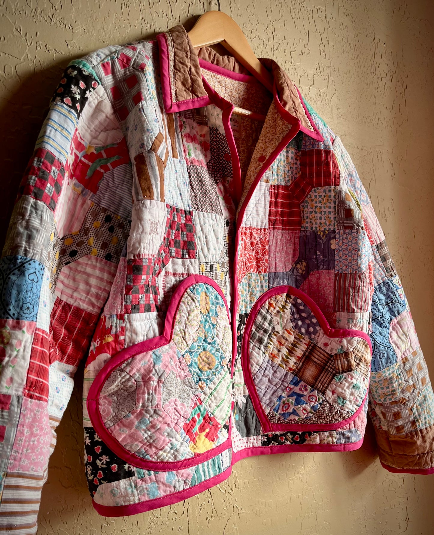 Queen of Hearts Quilted Coat - Large