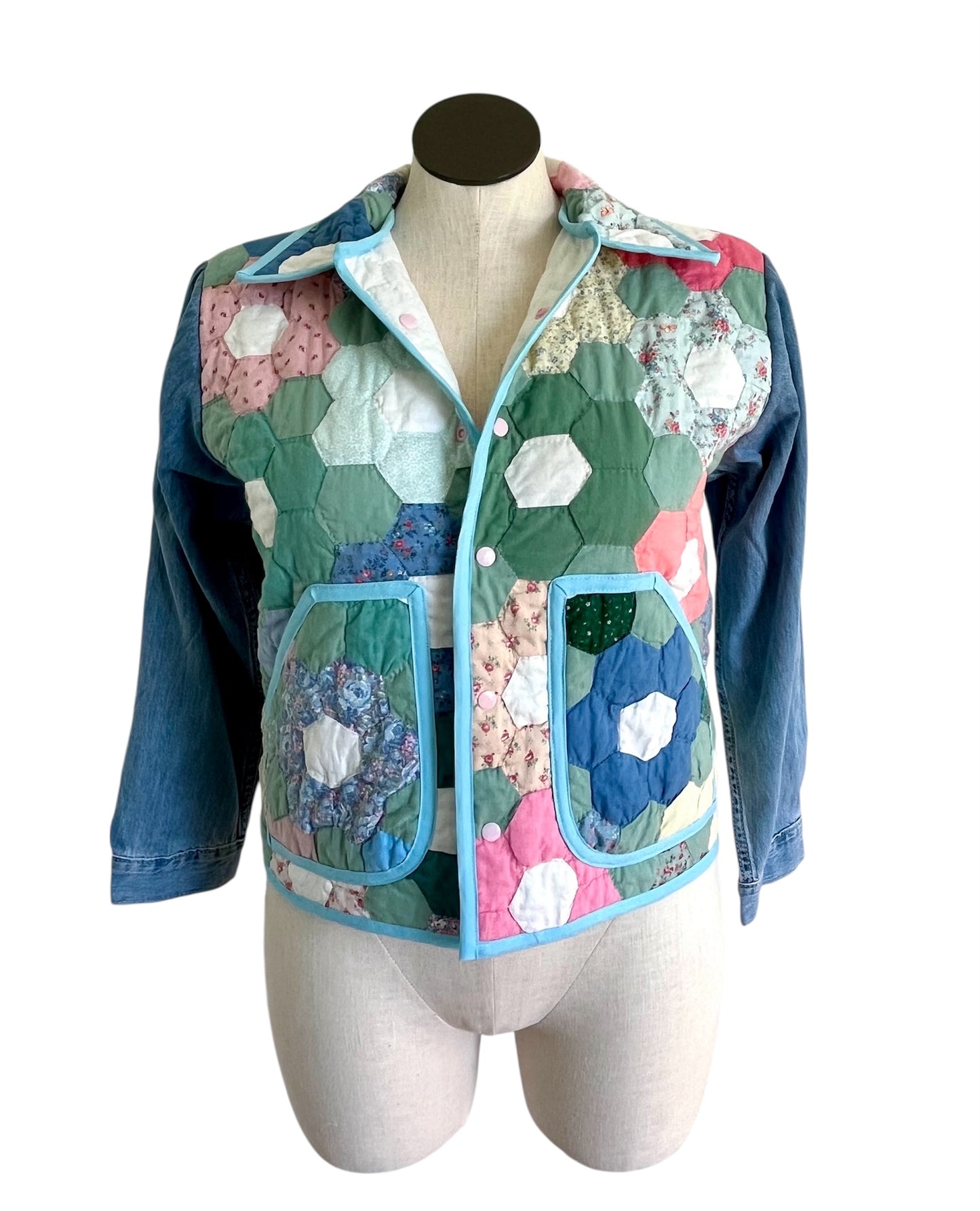 Hexi Garden Quilted Chore Coat - Medium