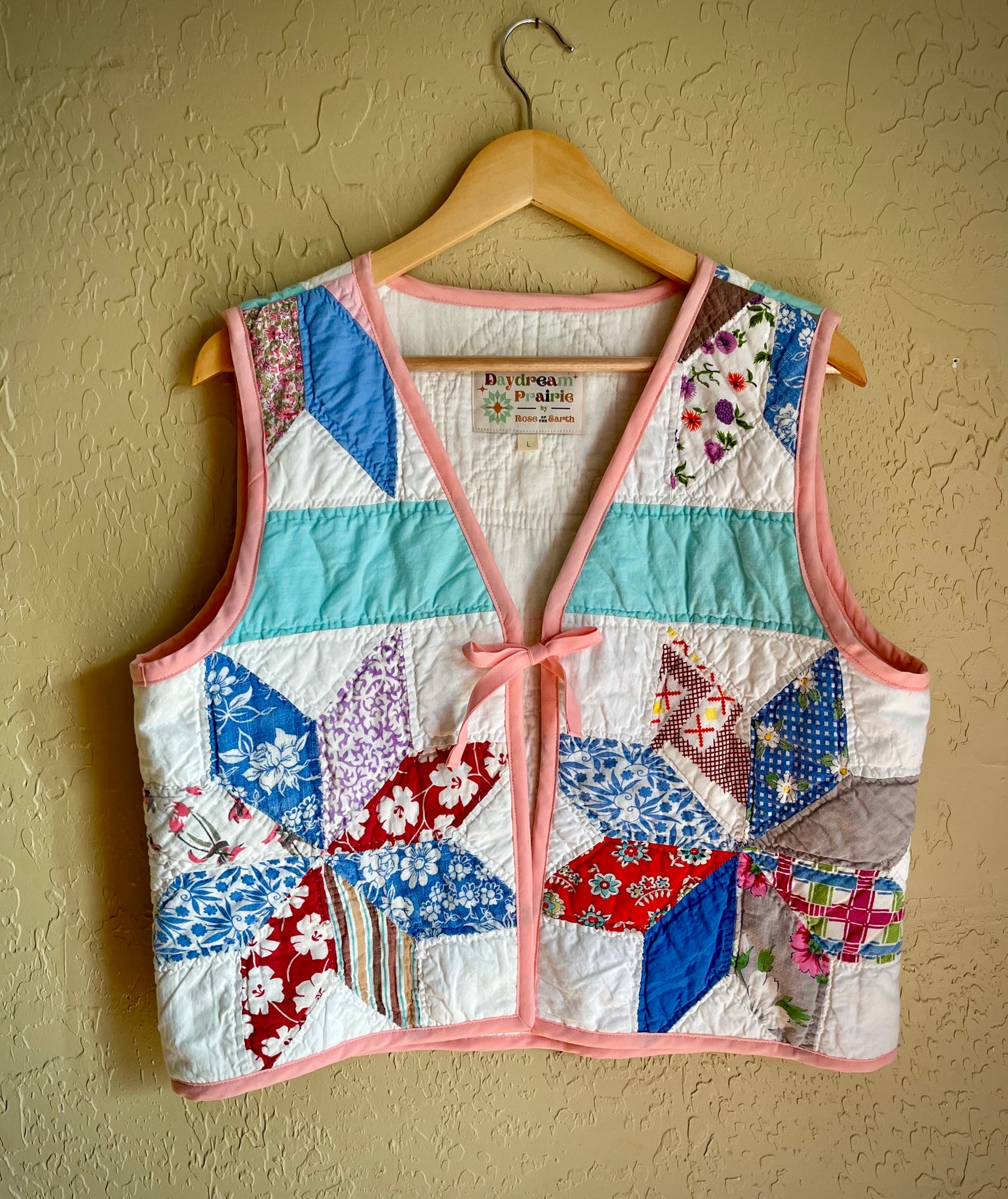 Cotton Candy Pinwheels Quilted Vest - Large