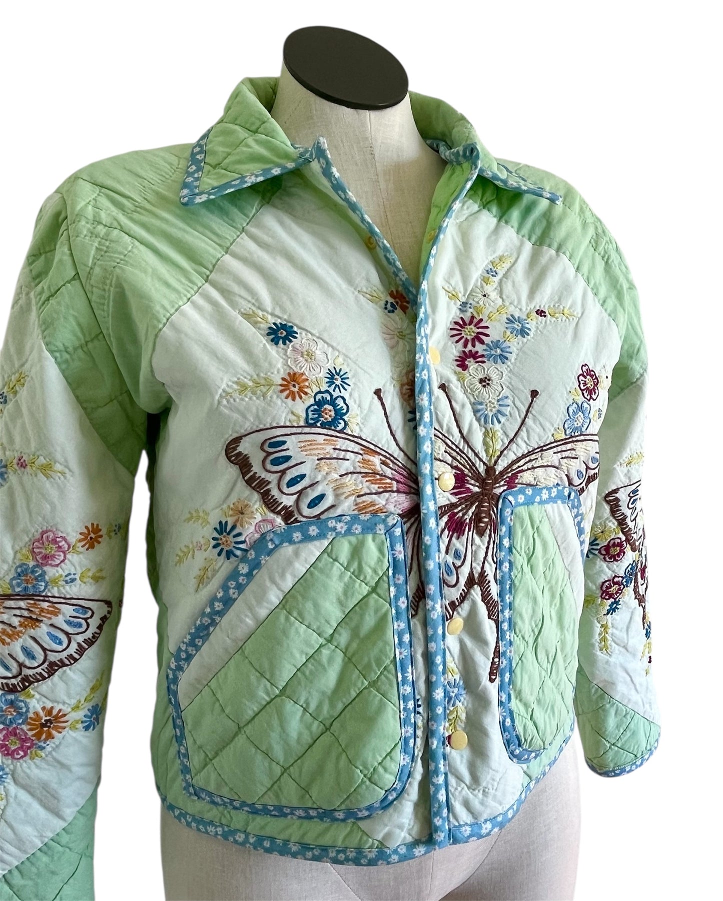 Butterfly Kisses Quilted Chore Coat - Large