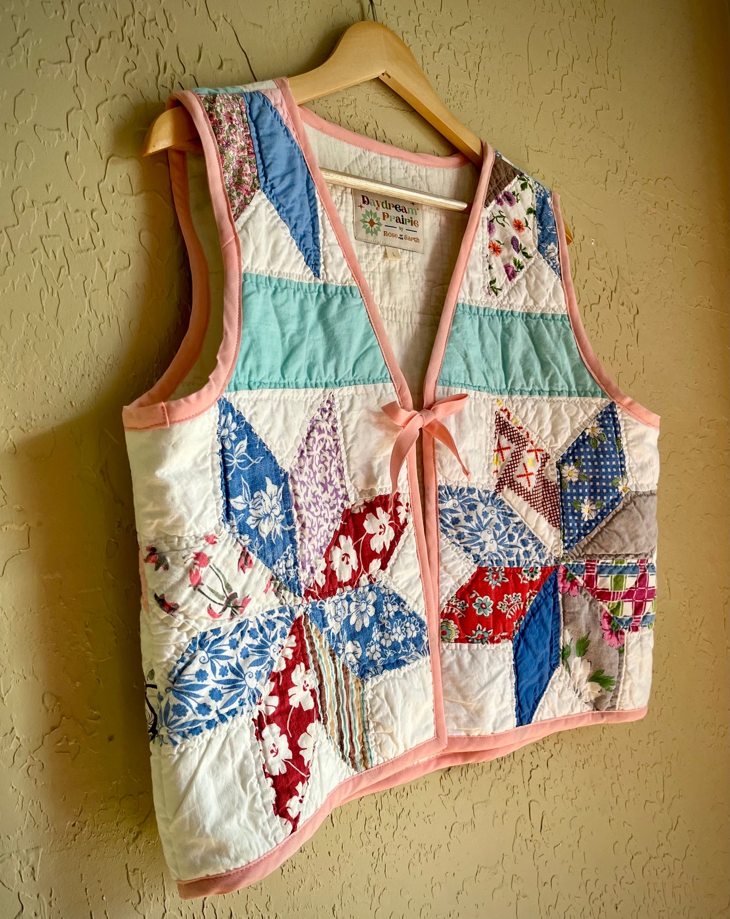 Cotton Candy Pinwheels Quilted Vest - Large