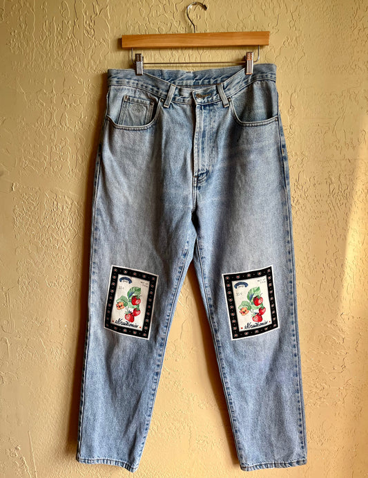 Strawberry Patch Blue Jeans - Large