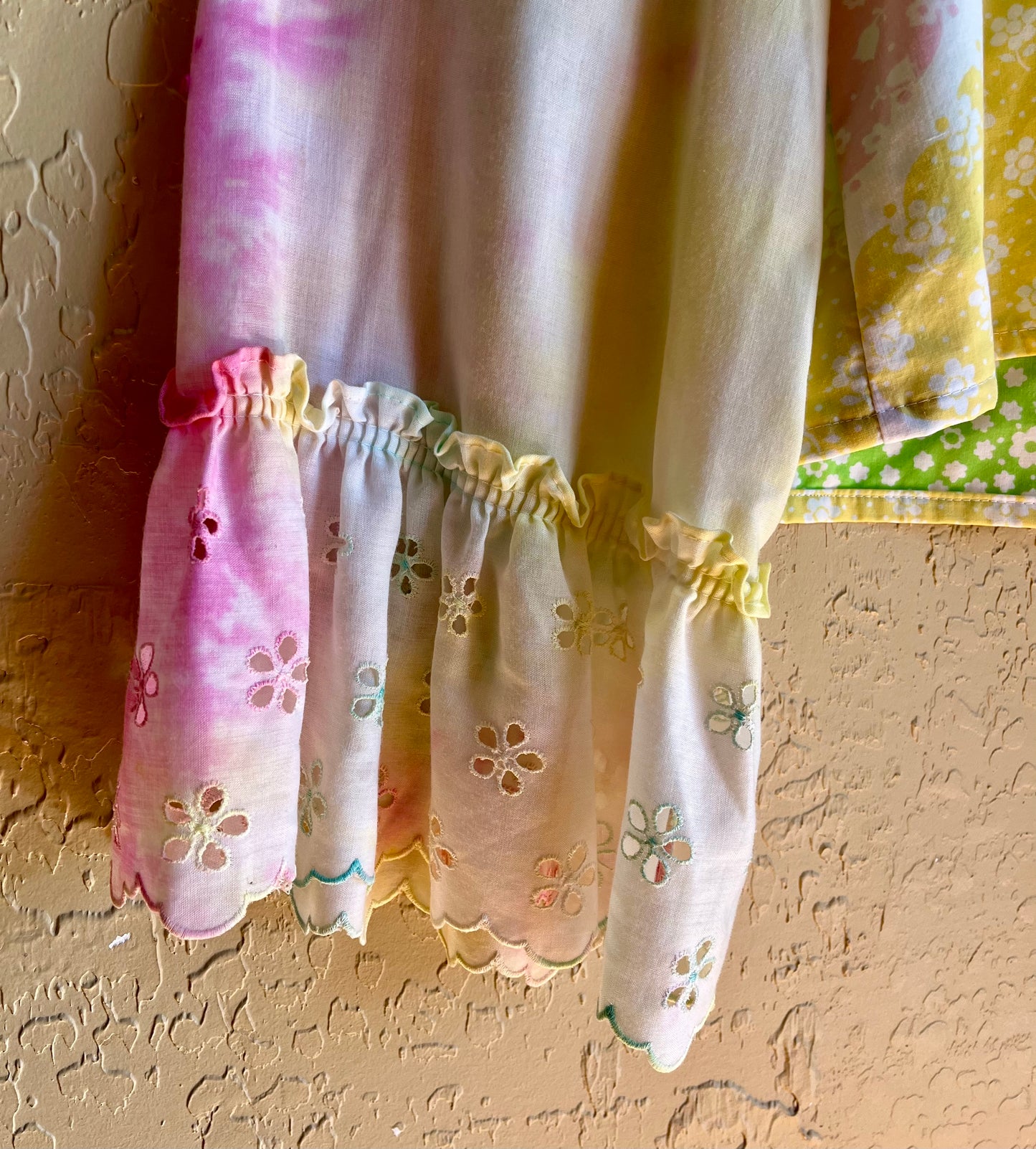 Pastel Patchwork Tie Front Top - Large