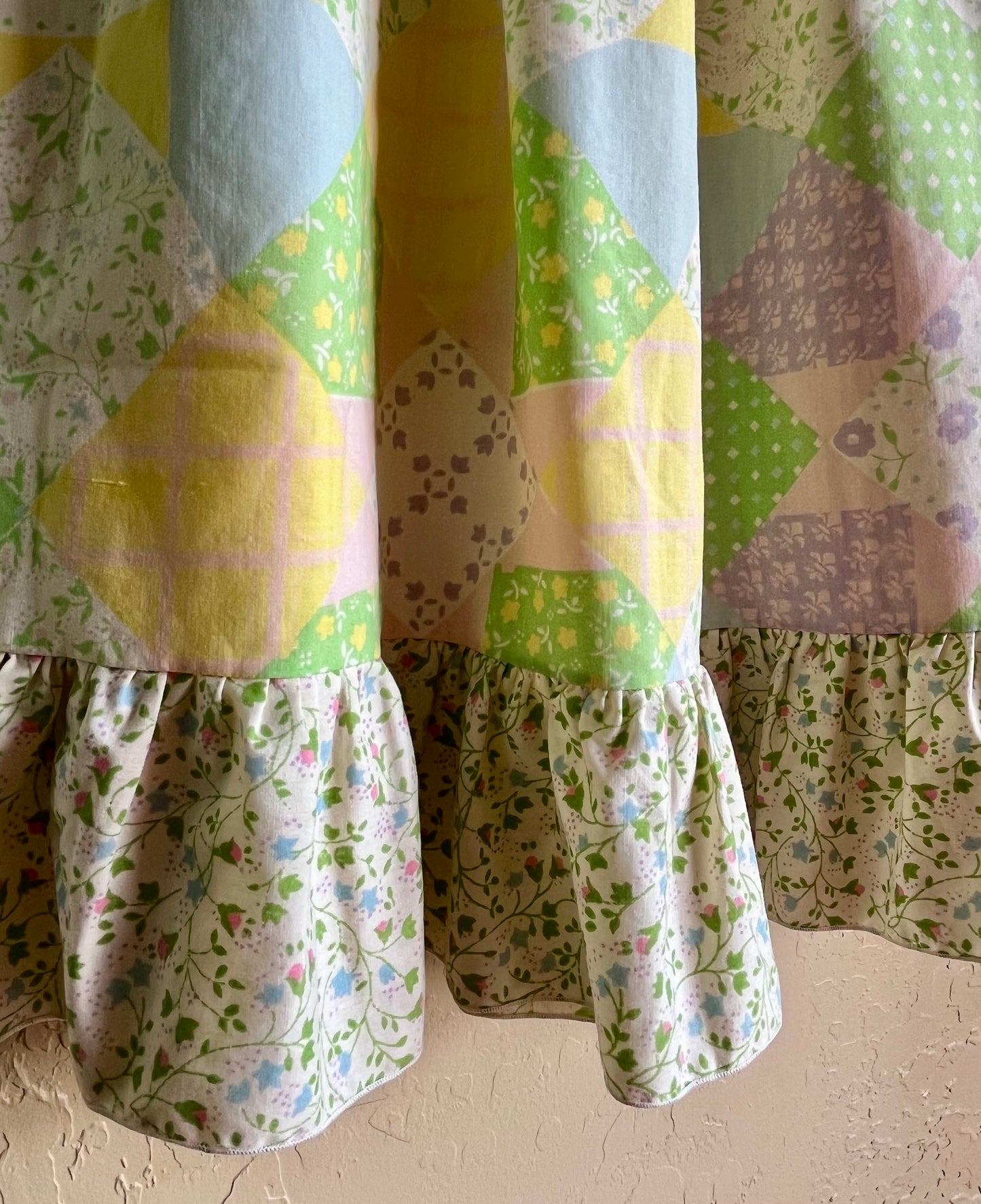 Pastel Patchwork Midi Bow Skirt - Large