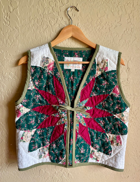 Rose Garden Quilted Vest - Medium