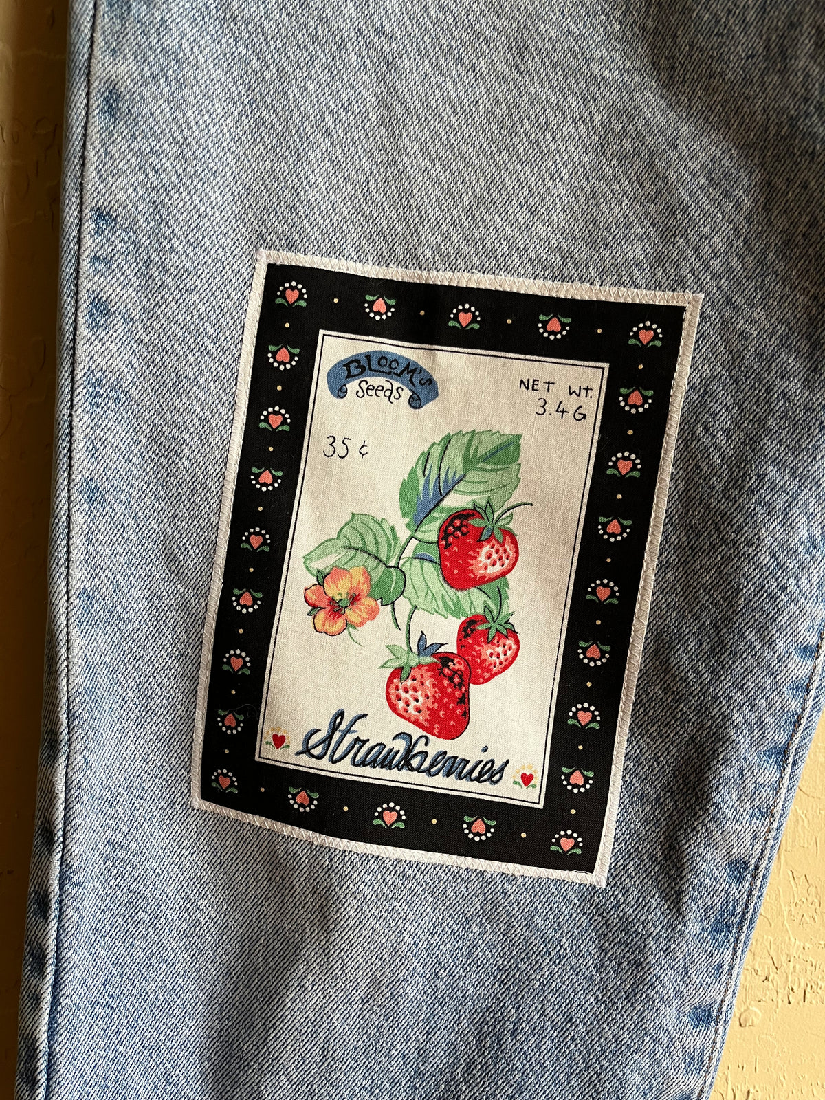 Strawberry Patch Blue Jeans - Large