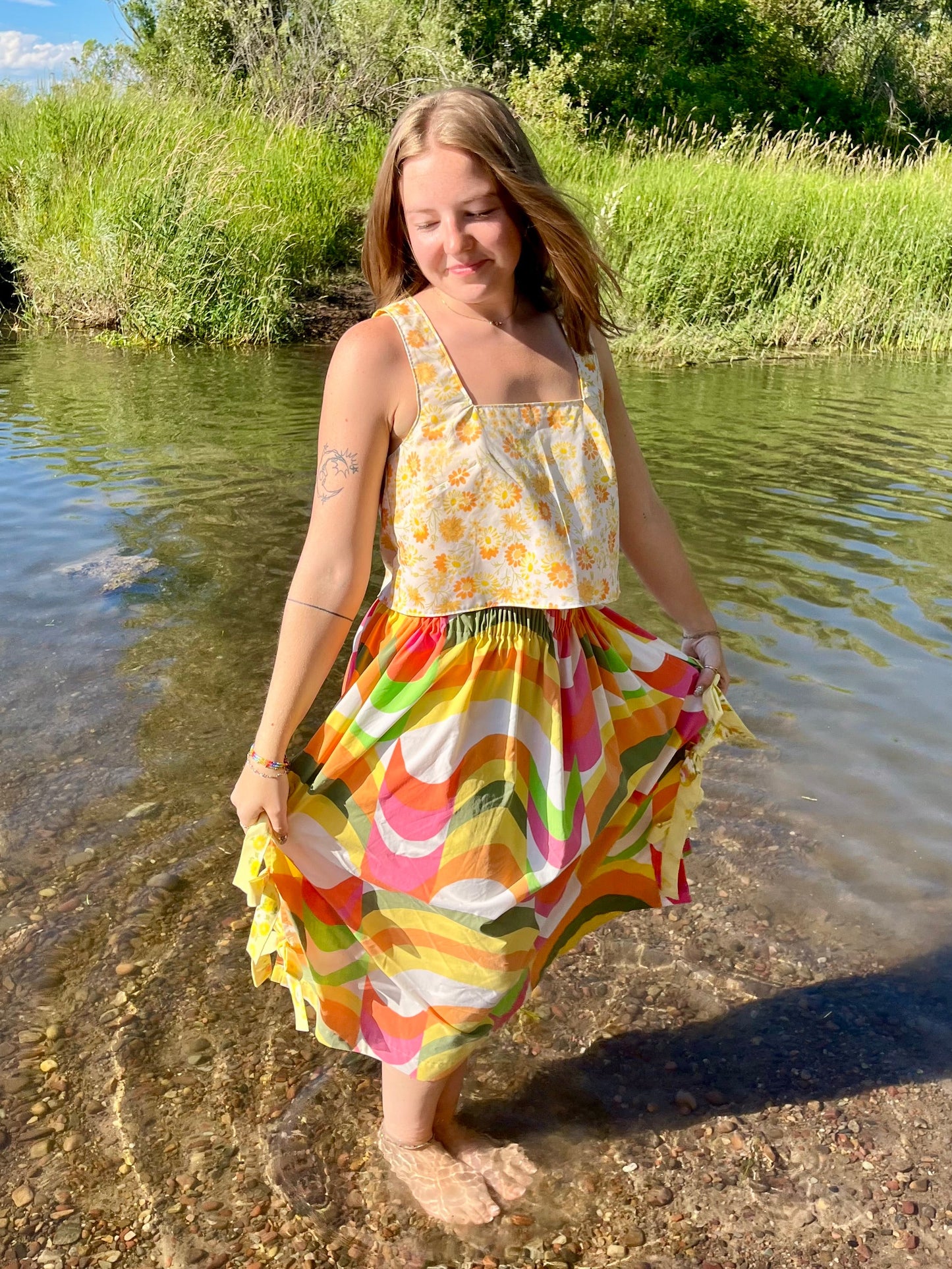 Groove Midi Bow Skirt - Small