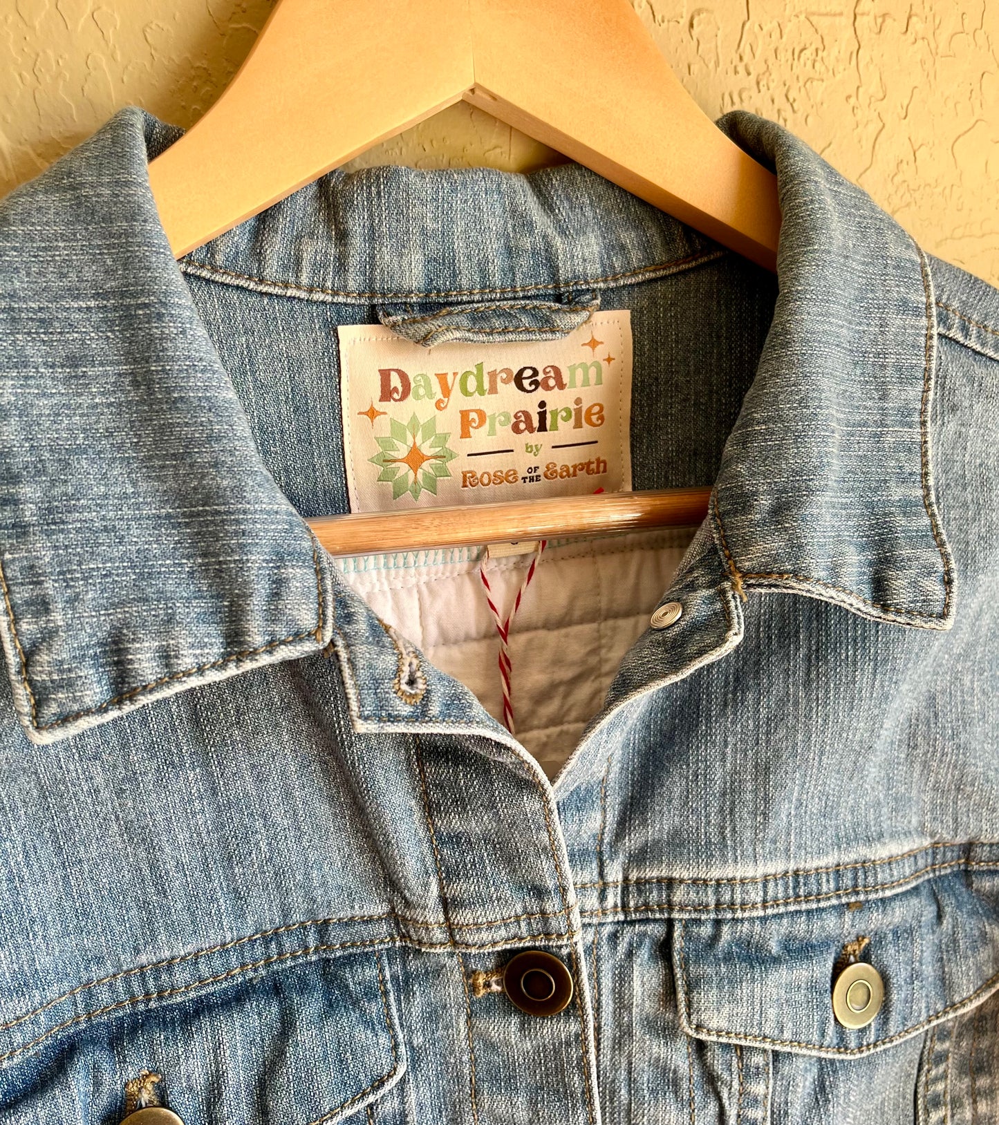 Postage Stamp Patchwork Denim Jacket - Small