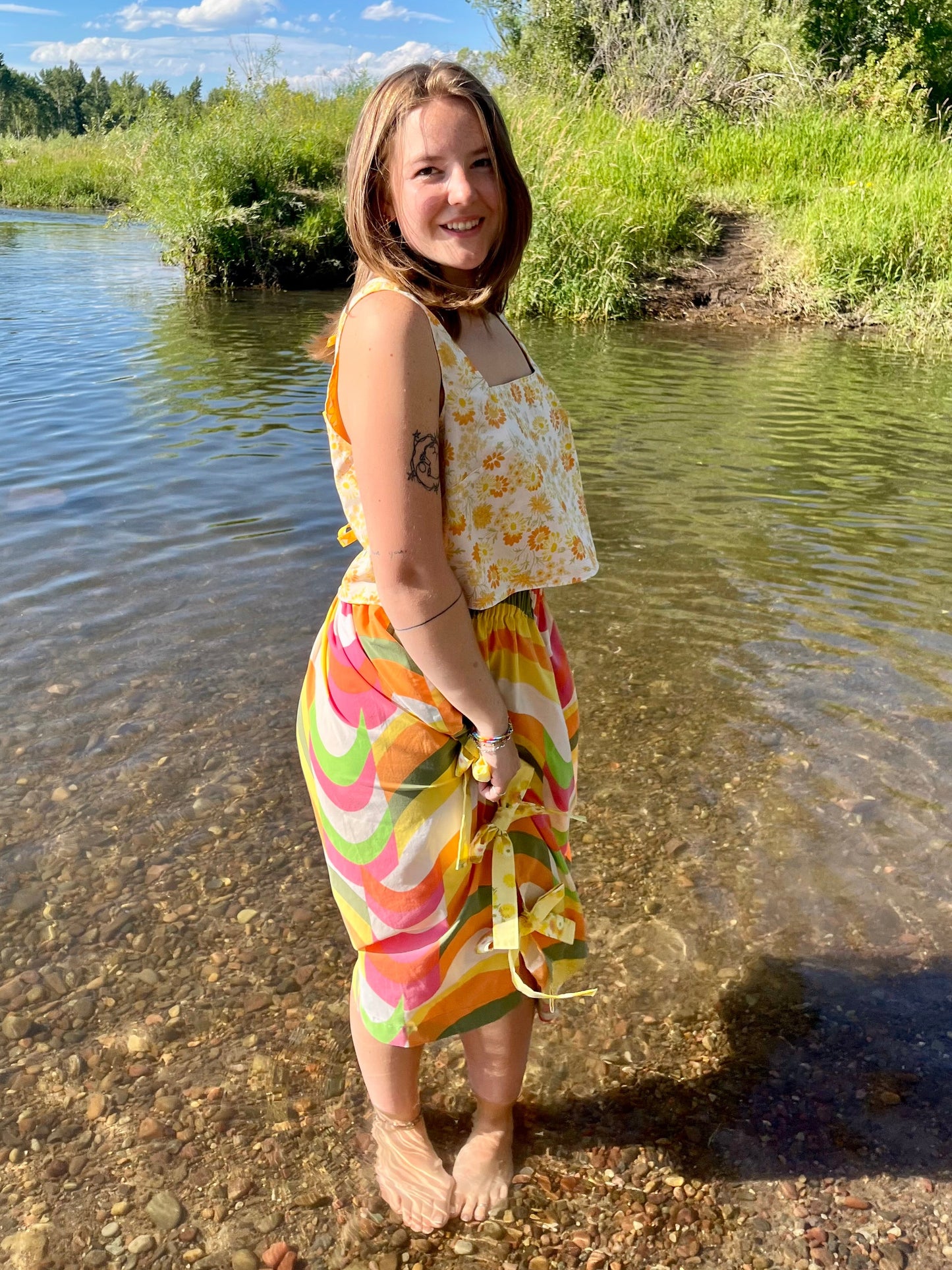 Groove Midi Bow Skirt - Small