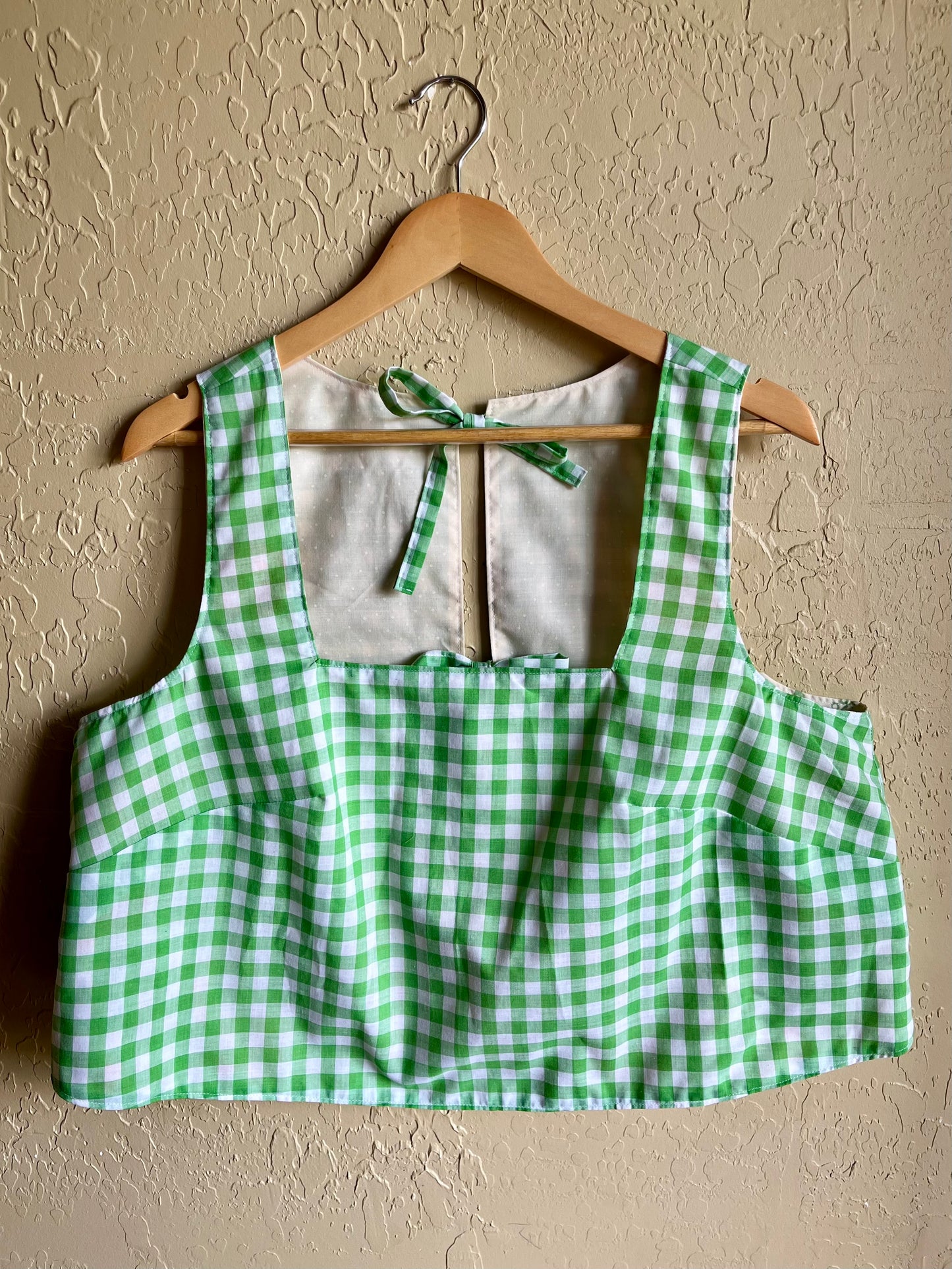 Peach Pit / Kelly Gingham Reversible Donna Top - XL