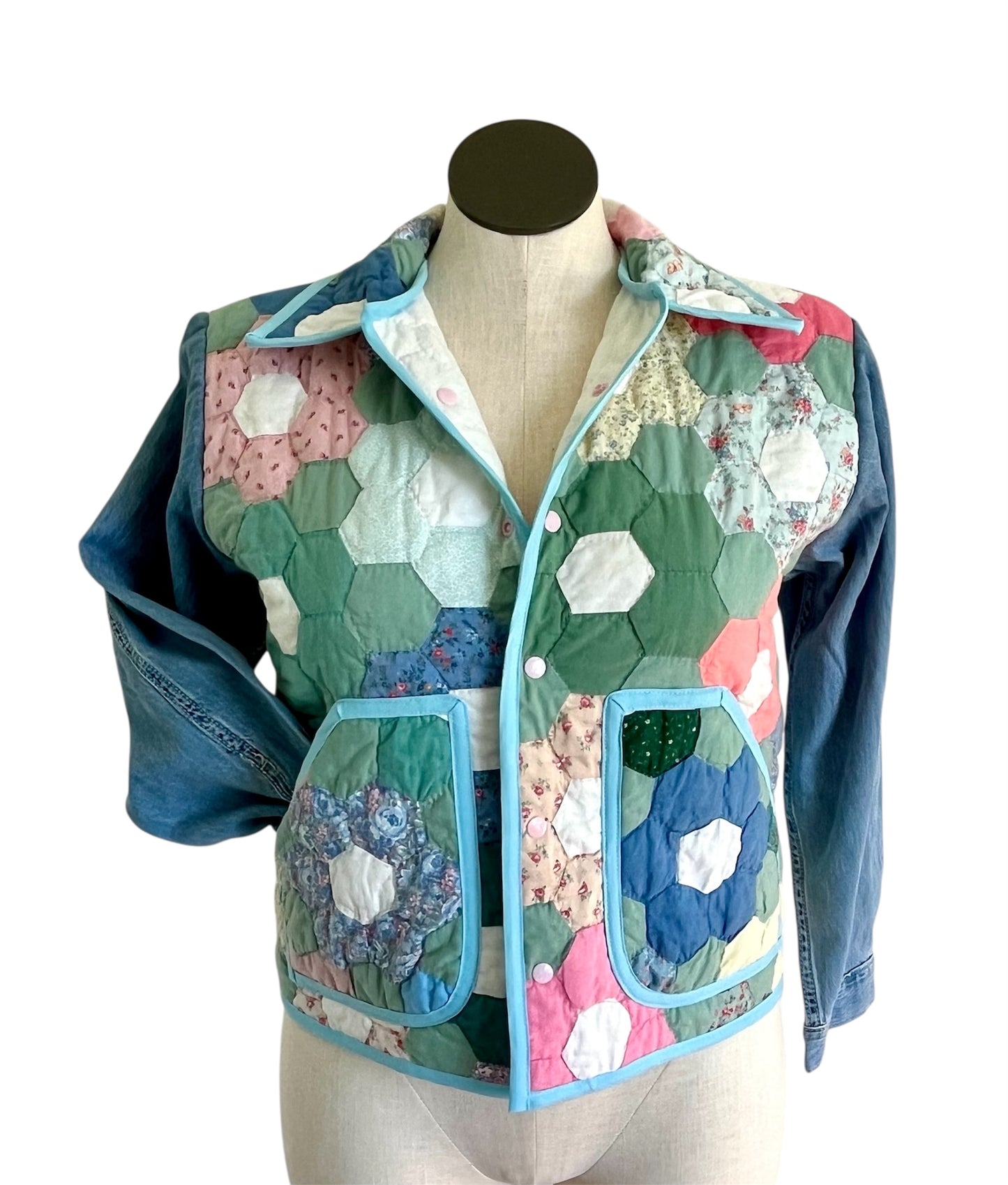 Hexi Garden Quilted Chore Coat - Medium