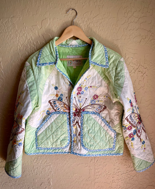 Butterfly Kisses Quilted Chore Coat - Large