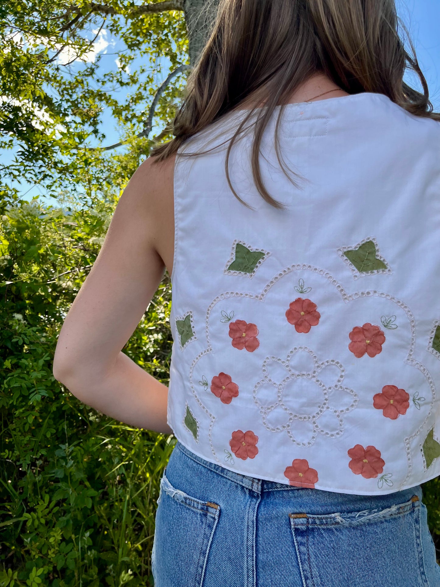 English Rose Front Tie Donna Top - Small
