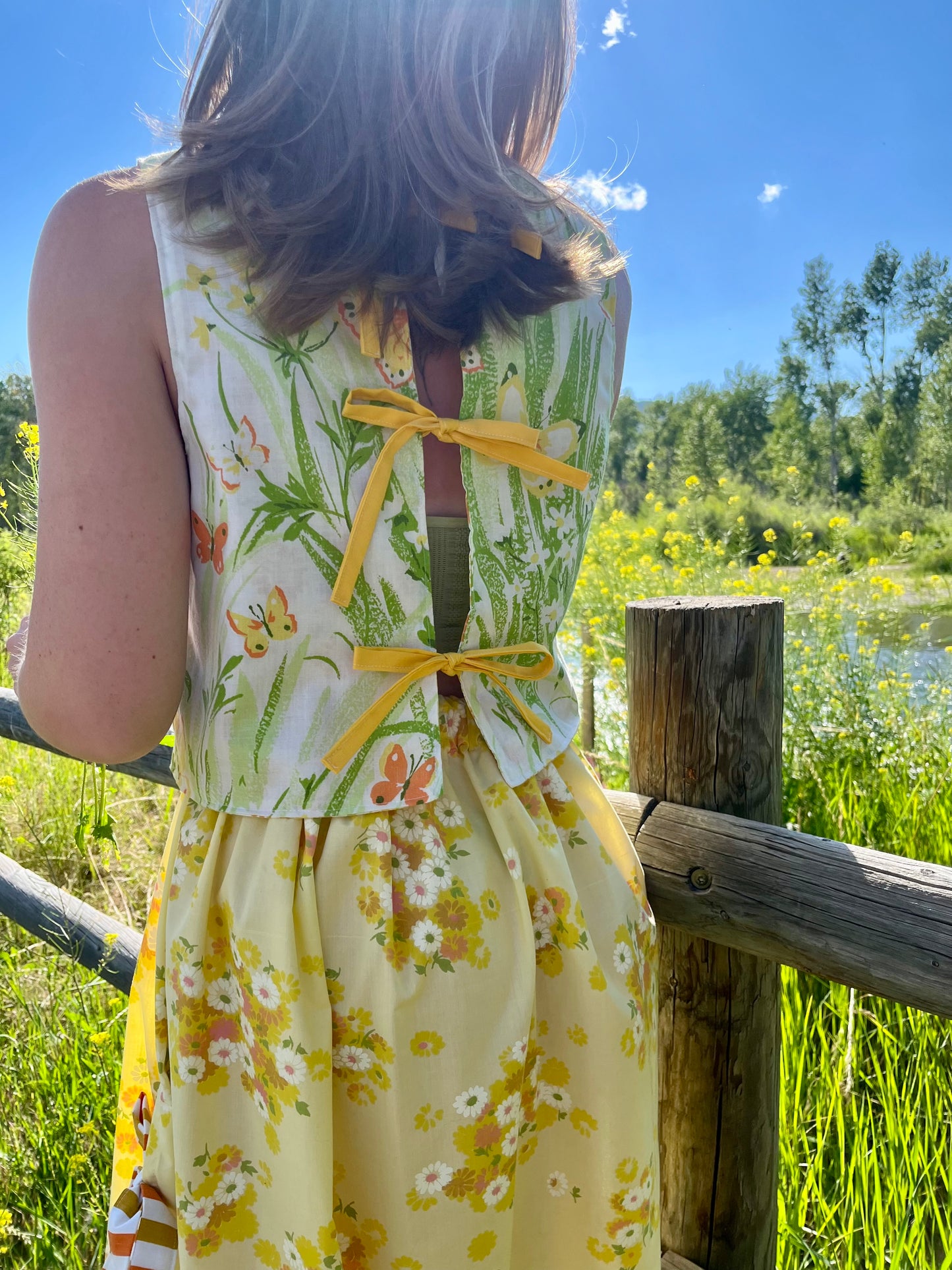 Butterfly Garden / Marigold Reversible Donna Top - Small