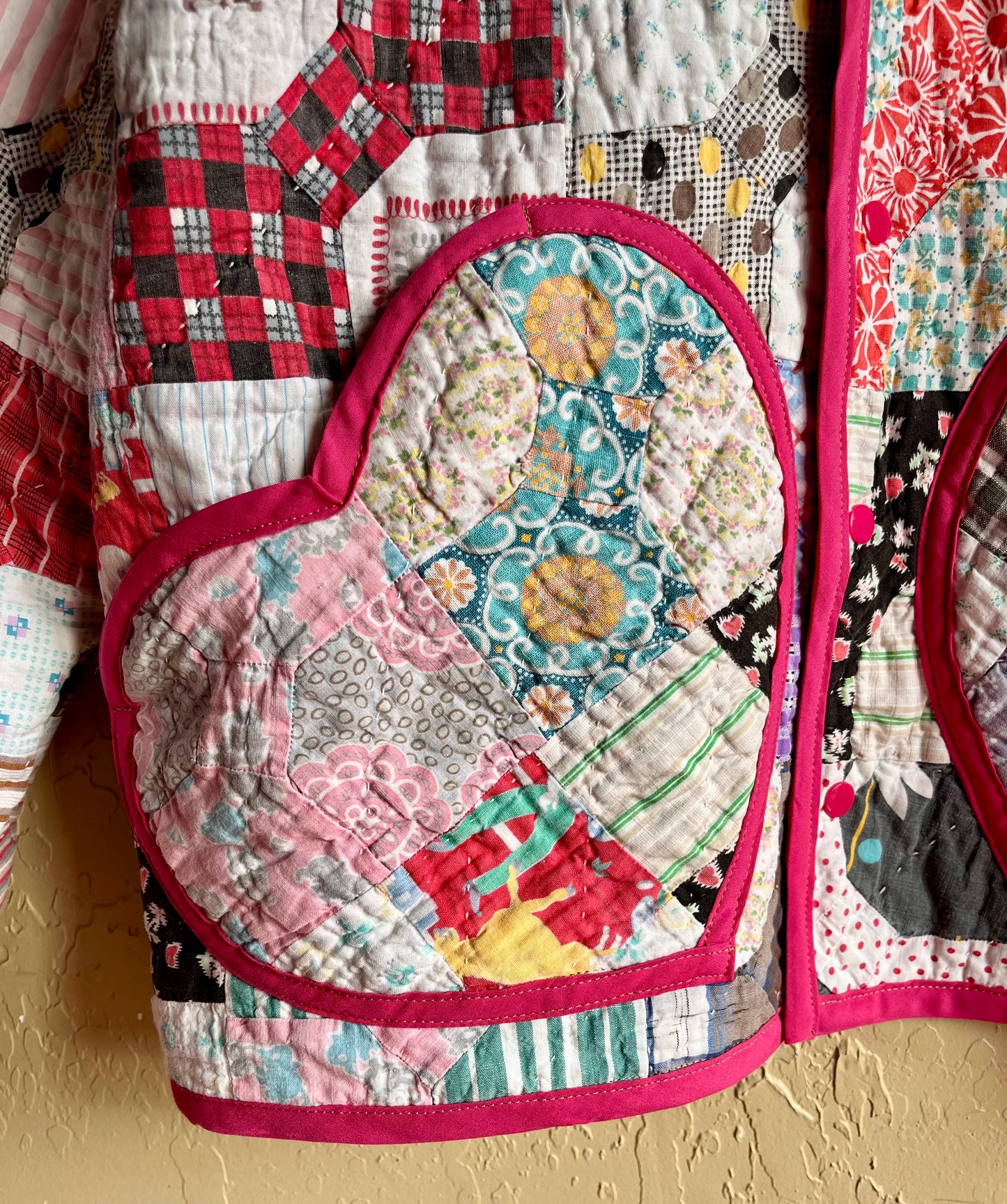 Queen of Hearts Quilted Coat - Large