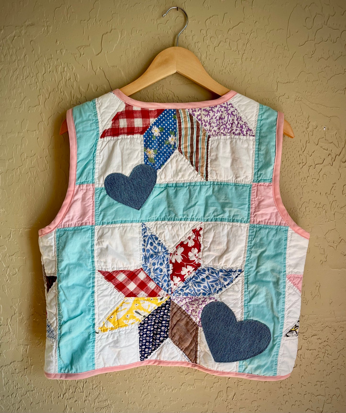 Cotton Candy Pinwheels Quilted Vest - Large