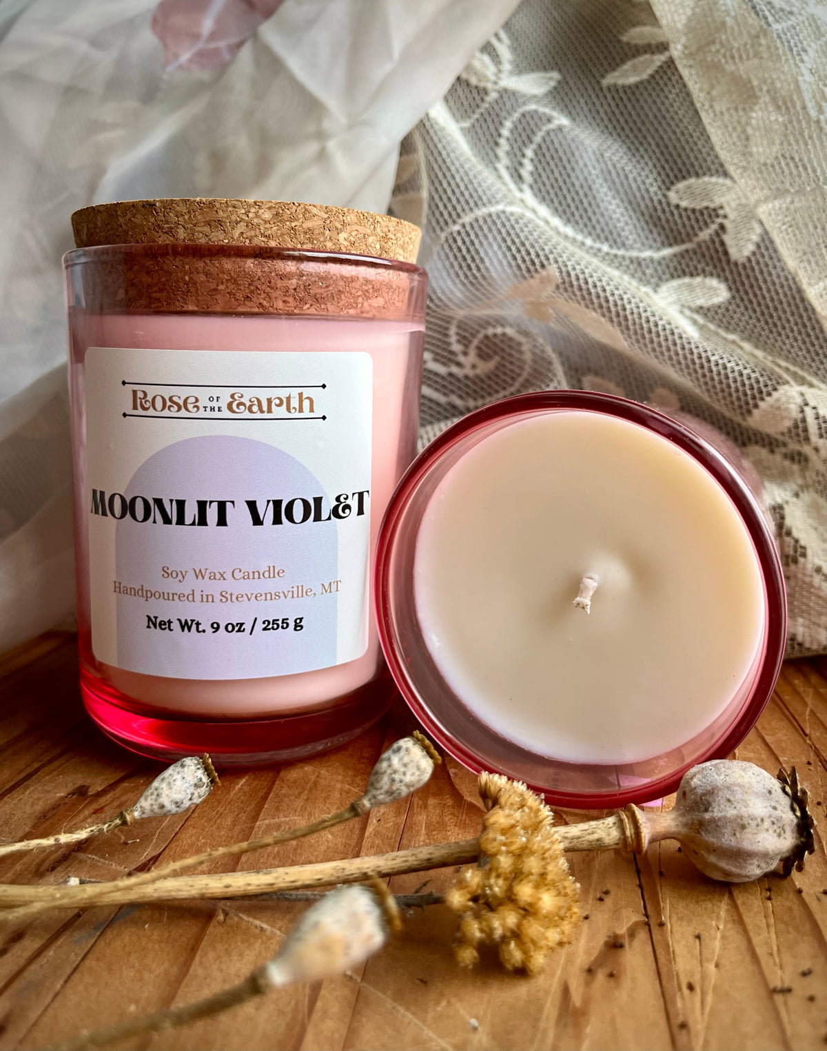 Moonlit Violet Candle