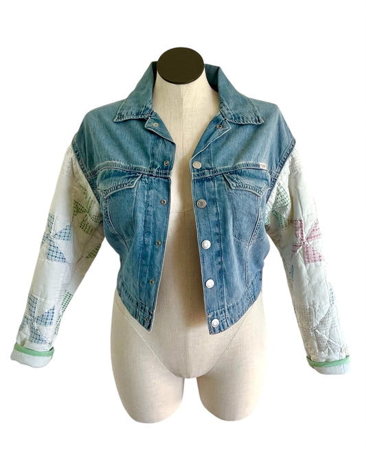 Patchwork Pinwheels Denim Jacket - Medium