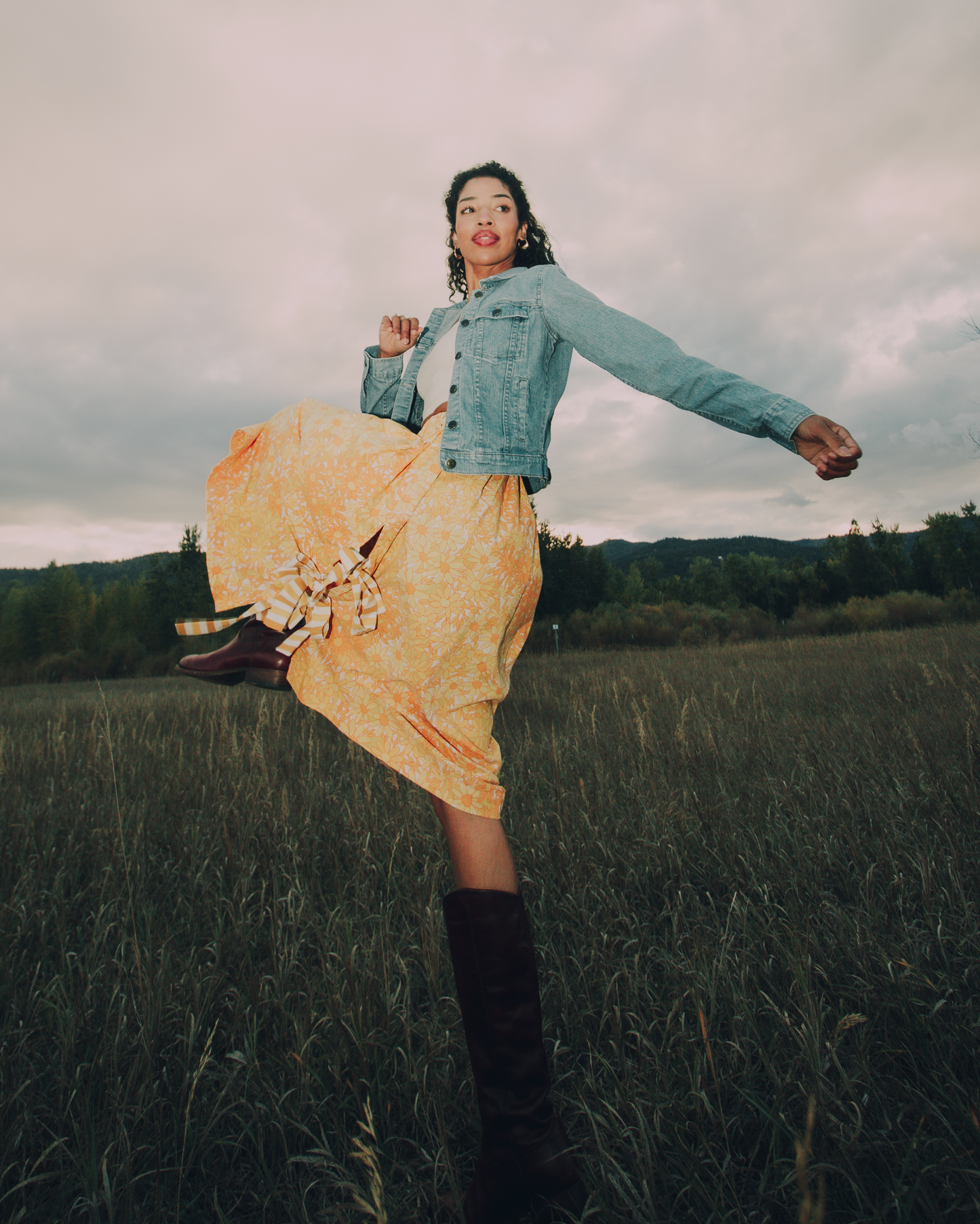 Sunny Day Midi Bow Skirt - XS